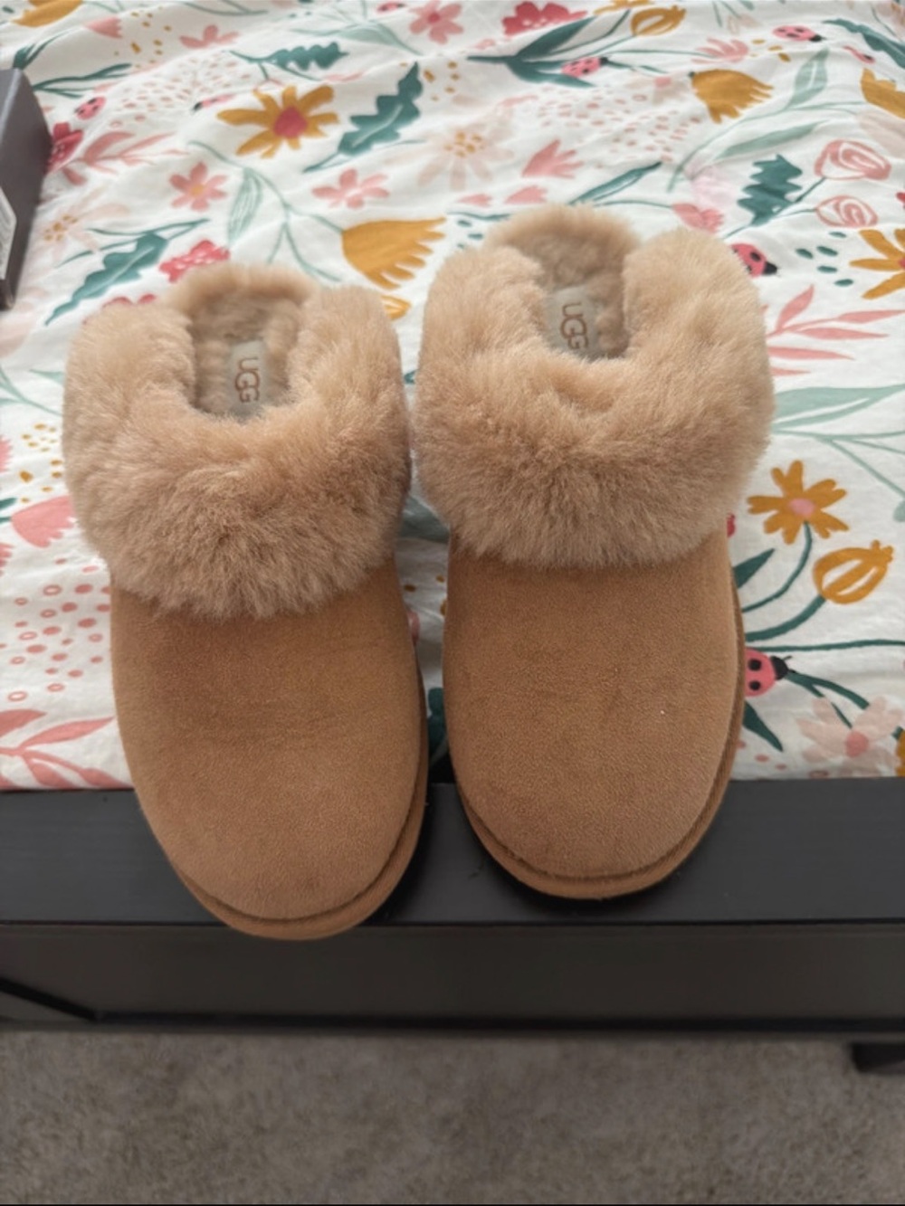 UGG Women’s Chestnut Suede Plush Clog Slippers